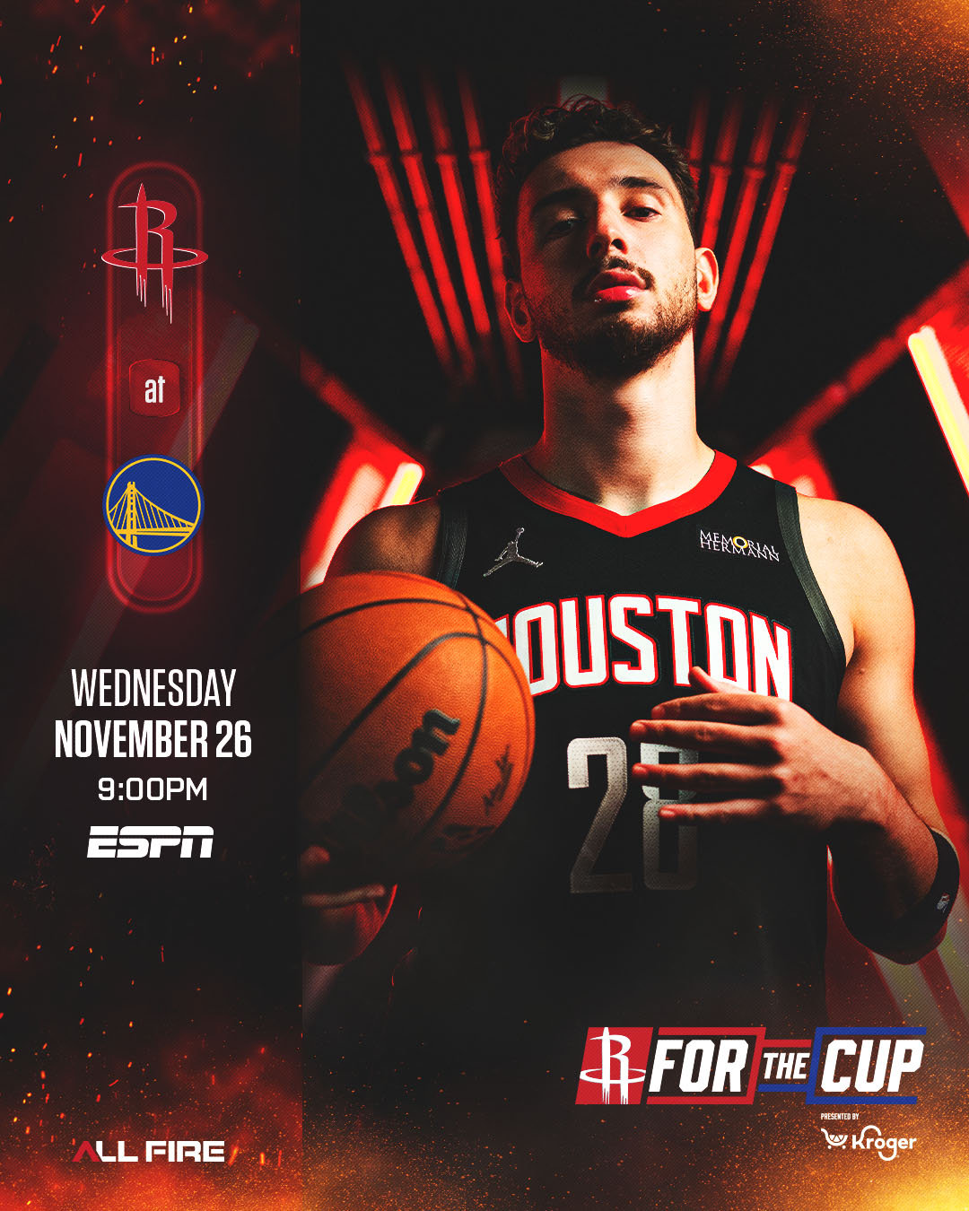 火箭vs勇士 首发：阿门、谢泼德、奥科吉、小贾、申京火箭vs勇士