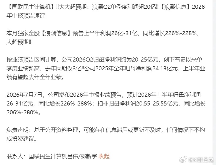 浪潮信息的业绩晚上讨论度比较高： 
