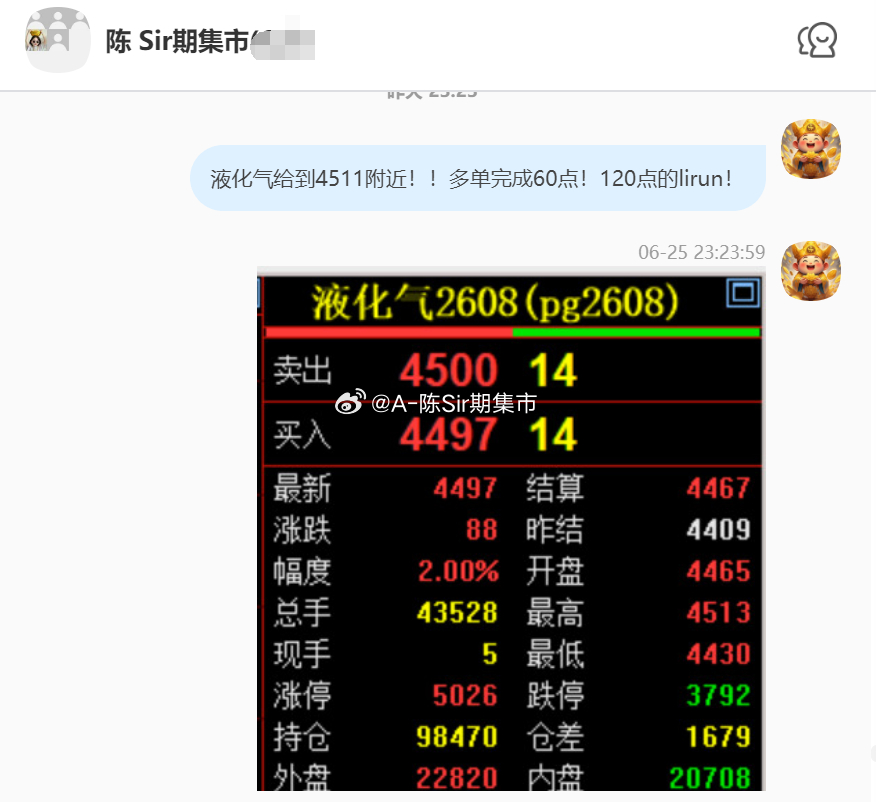 2026/6/26第一单【2608液化气】液化气完成60点！120点的lirun