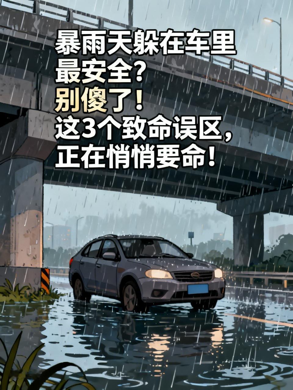 暴雨天躲车里最安全？别犯糊涂啦！这3个致命误区，正悄然夺命！
家人们，多地已拉响