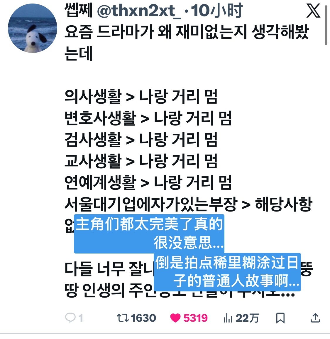 【热推】我仔细想了下为啥最近的剧都不好看：《医生生活》→离我太远《律师生活》→离