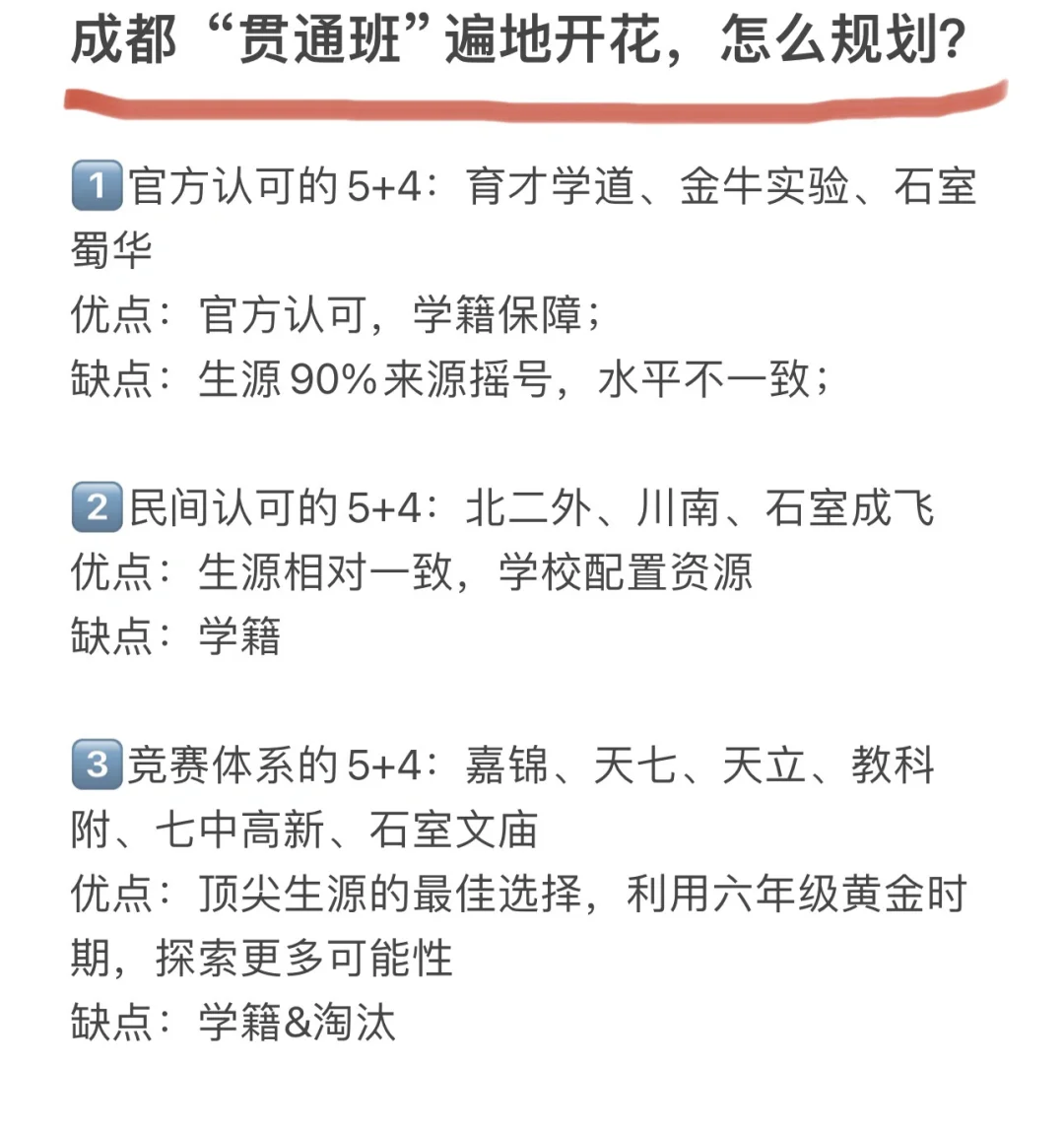 成都“贯通班”遍地开花，怎么选择？