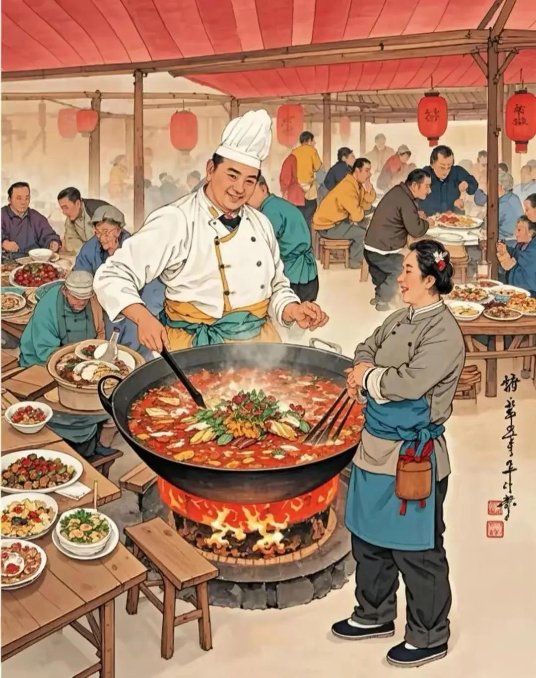人间烟火气，农村大席，流水摆宴……