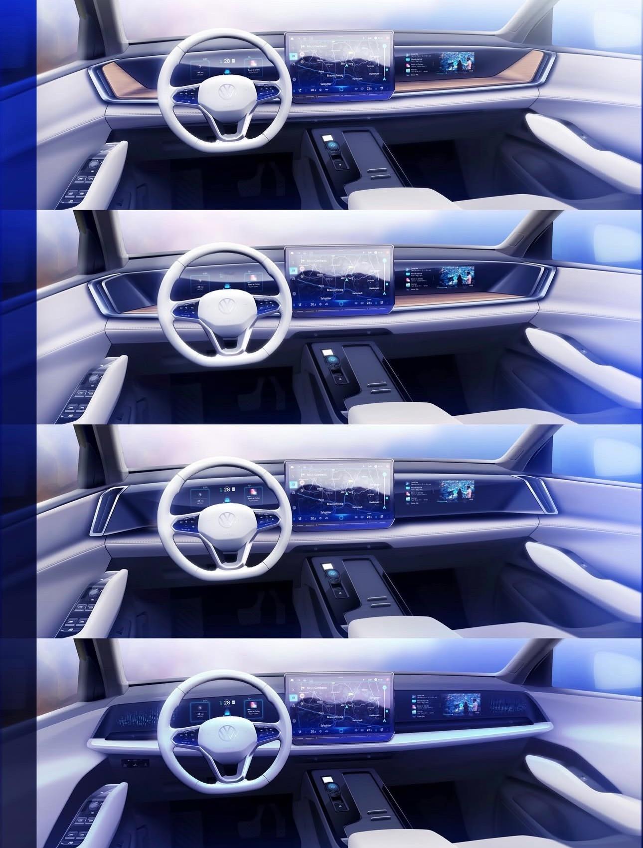 面对中国市场，大众汽车对中国市场内饰的设计草稿更多的考虑增加屏幕。李楠说道李楠说