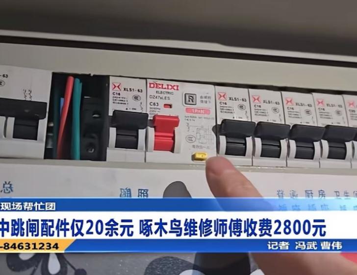 独居老人家里电路跳闸，零件材料费只需要20多元。啄木鸟维修师傅上门一番哄骗，向老