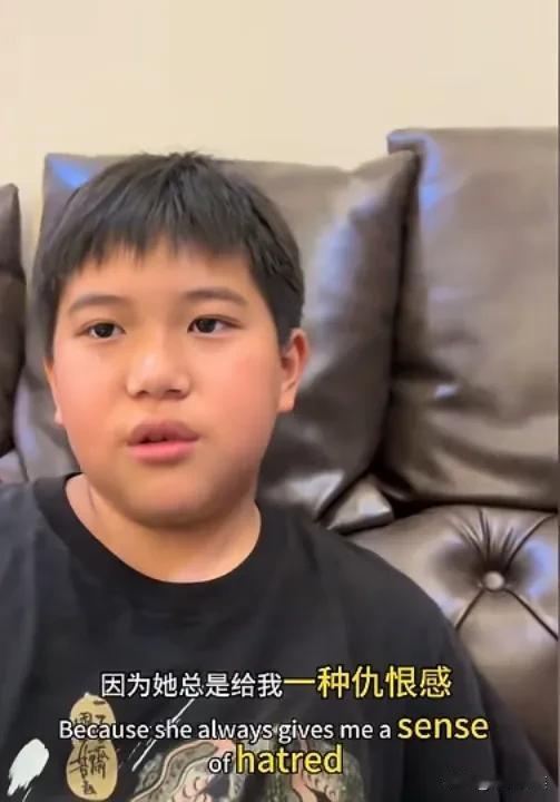9岁男孩说：“爸爸很怕那个女的，我也怕！因为她总给我一种仇恨感，她平常对我不说话