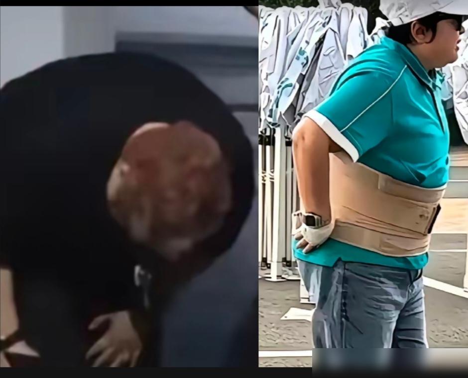 三节腰椎膨出，韩红亮出了X光片。
视频里，她声音哽咽。面对“腰伤是表演”的质疑