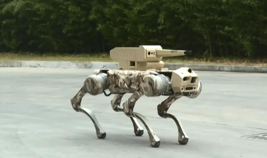 一次地面机器狗攻击演练被摧毁，演习终止，从俄乌战场上可以看出，无人作战机械还是天