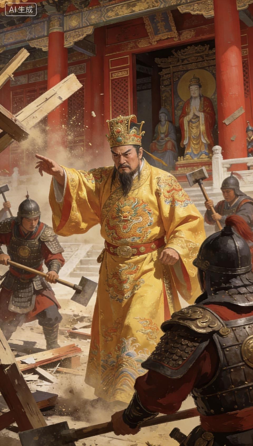 渭水河畔，他直钩钓鱼，“宁在直中取，不向曲中求”，钓来了西伯侯姬昌。此后，他辅佐