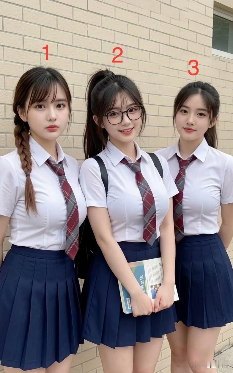 这3个女生让你选一个，1、2、3你选哪个？
我先说我不挑，我都可以。