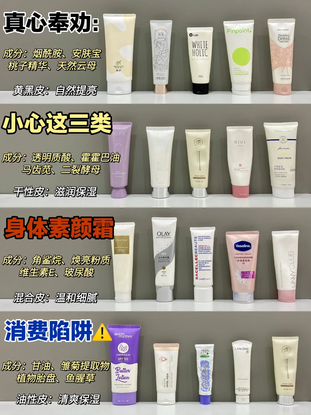 黄黑皮上岸！风大的身体素颜霜认准这些