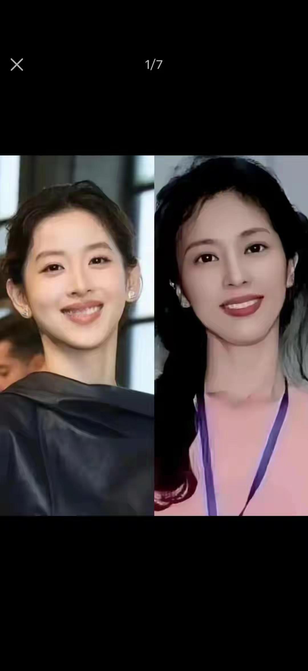 章泽天和刘亦菲妈妈长得太像了，看来刘亦菲和她的妈妈都是大美女。如果说刘亦菲是刘亦