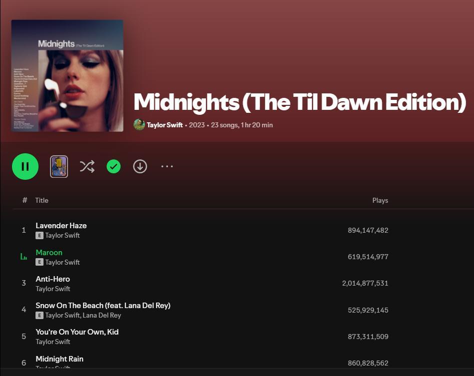 嗯？突然很想一直听midnights是怎么回事 TaylorSwift