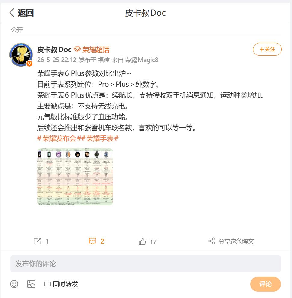 荣耀穿戴产品型号较多，大家只要秉承Pro＞Plus＞纯数字 的选择，就能够选择到