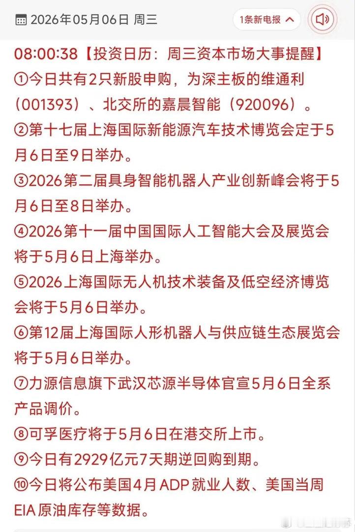 5月6日市场大事全梳理：10大事件催化下的TOP18受益股解析！5月6日资本市场