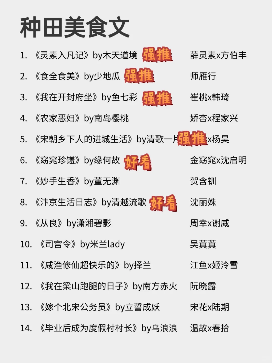 27本种田美食文❗市井生活、平淡温馨…