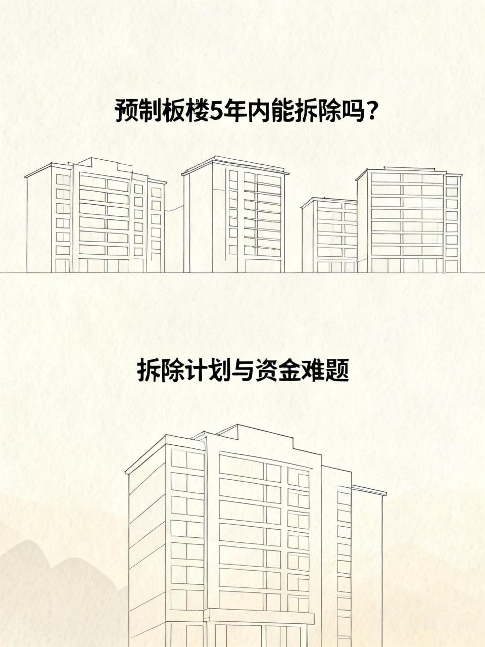 预制板楼5年内能拆除吗? 可以肯定地说，五年内拆除不了。若没有国家的强制拆除政策