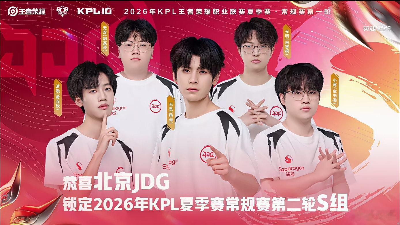 JDG赛场发挥稳定强势拿下关键积分，提前稳稳锁定第二轮S组名额，全员竞技状态拉满