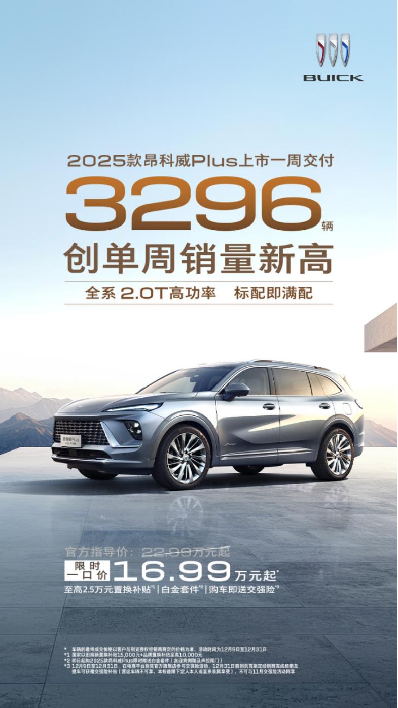 2025款昂科威Plus火爆来袭，七天销量破三千，动力强劲配置优价格香
 
20