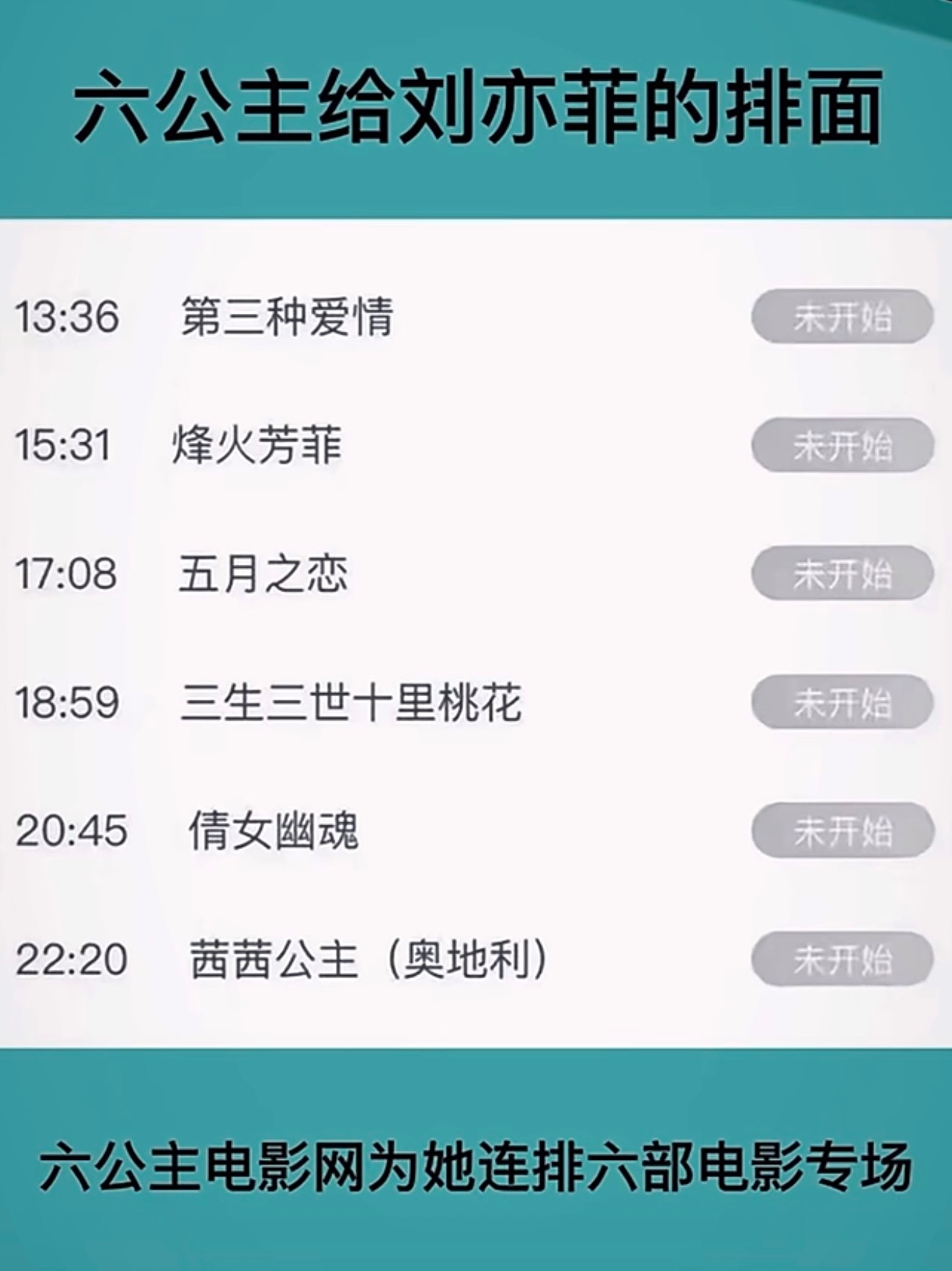 刘亦菲生日当天六公主be like： ​​​
