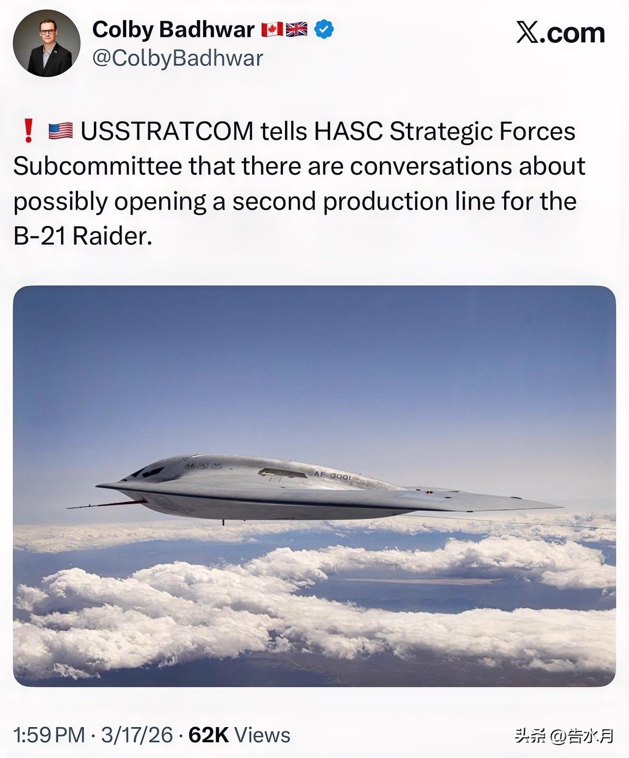 备战？美国商讨新设第二条B21轰炸机生产线。

感觉这种操作就像大战前的动员建设