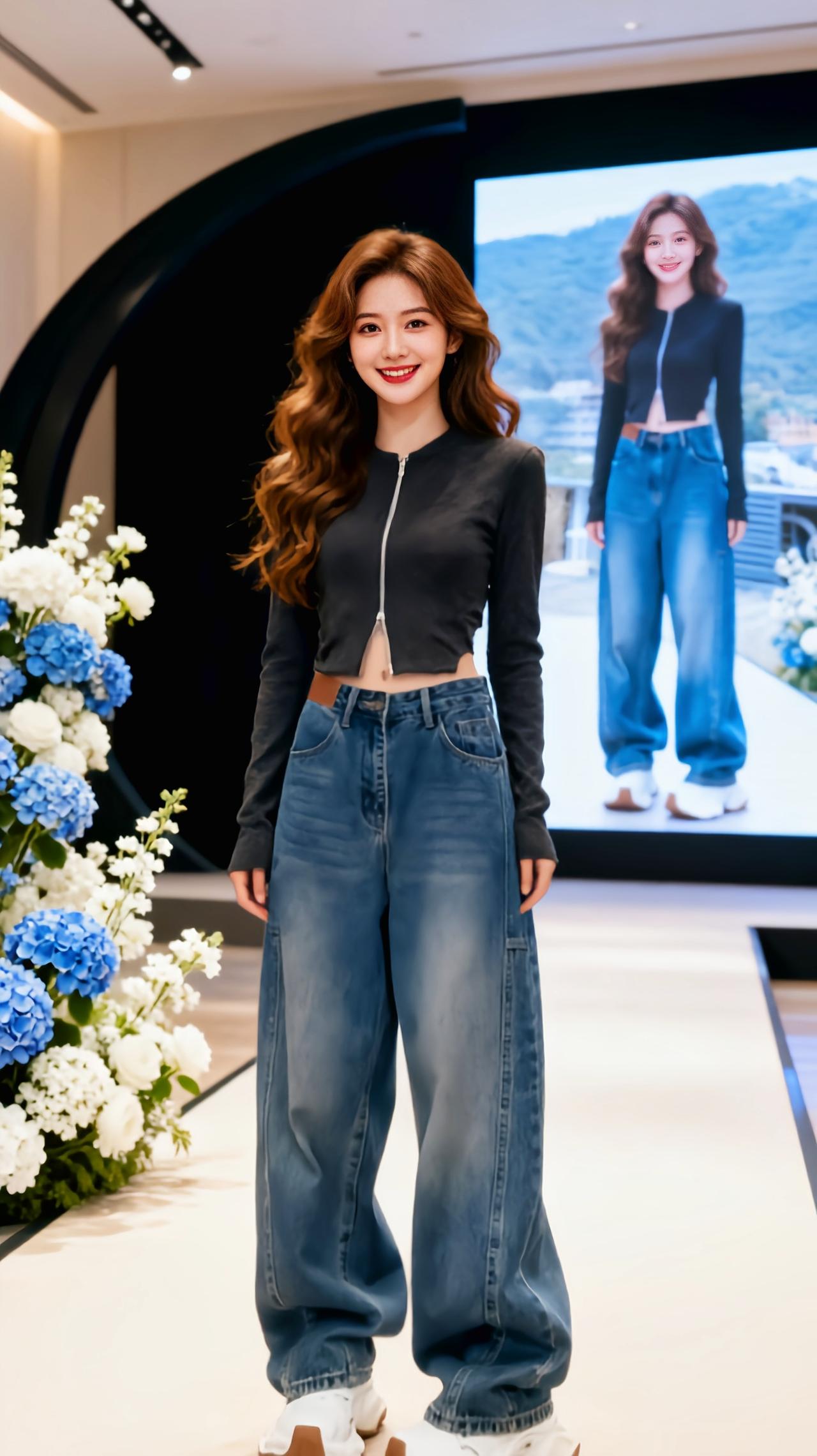 牛仔裤穿搭 牛仔裤yyds 牛仔裤 直筒显瘦秀场同款长裤 牛仔裤搭配