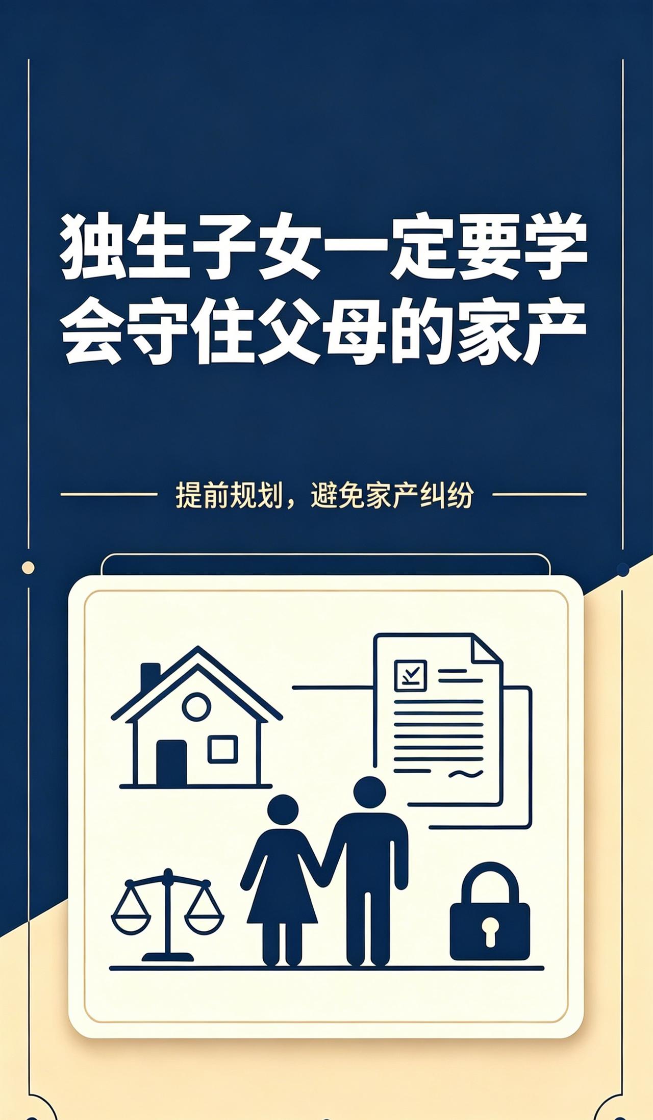 独生子女一定要学会守住父母的家产
 
很多独生子女都以为，父母的财产将来理所应当