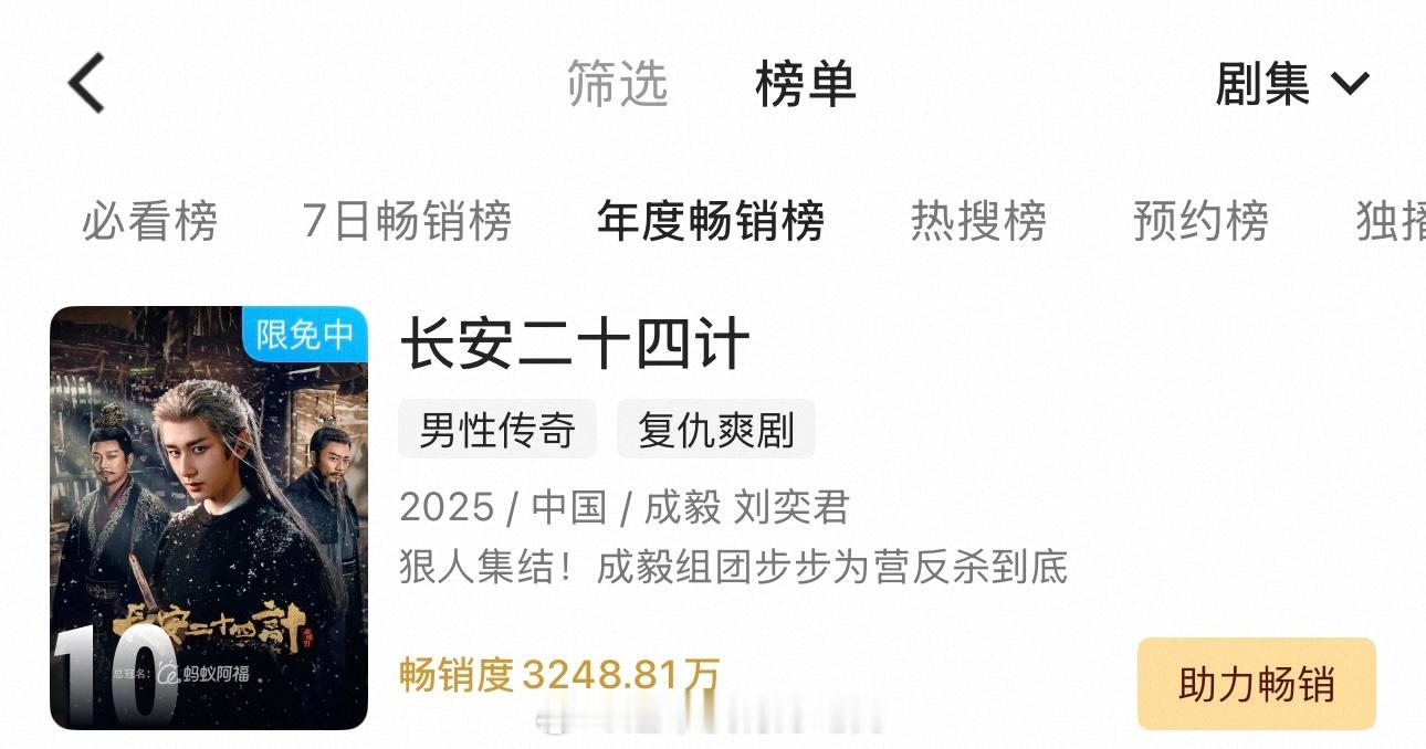 成毅长安二十四计拉新进前10啦！越来越好 