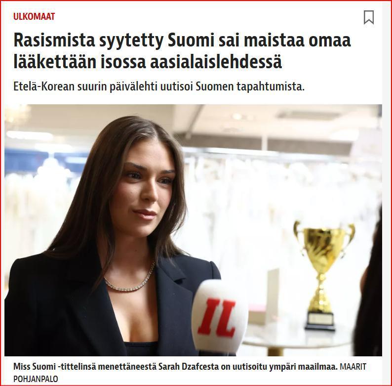 这篇报道特别有意思：芬兰用眯眯眼嘲笑亚洲人，结果回旋镖来了，你自己就是亚洲血统。