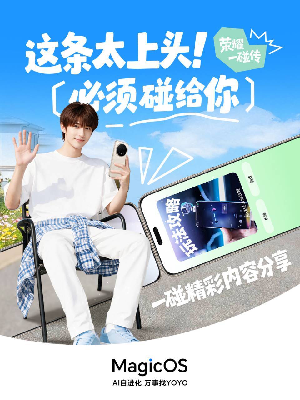 学生党暑假出门，省钱、高效、简单最重要！荣耀一碰传完全踩中需求。MagicOS月