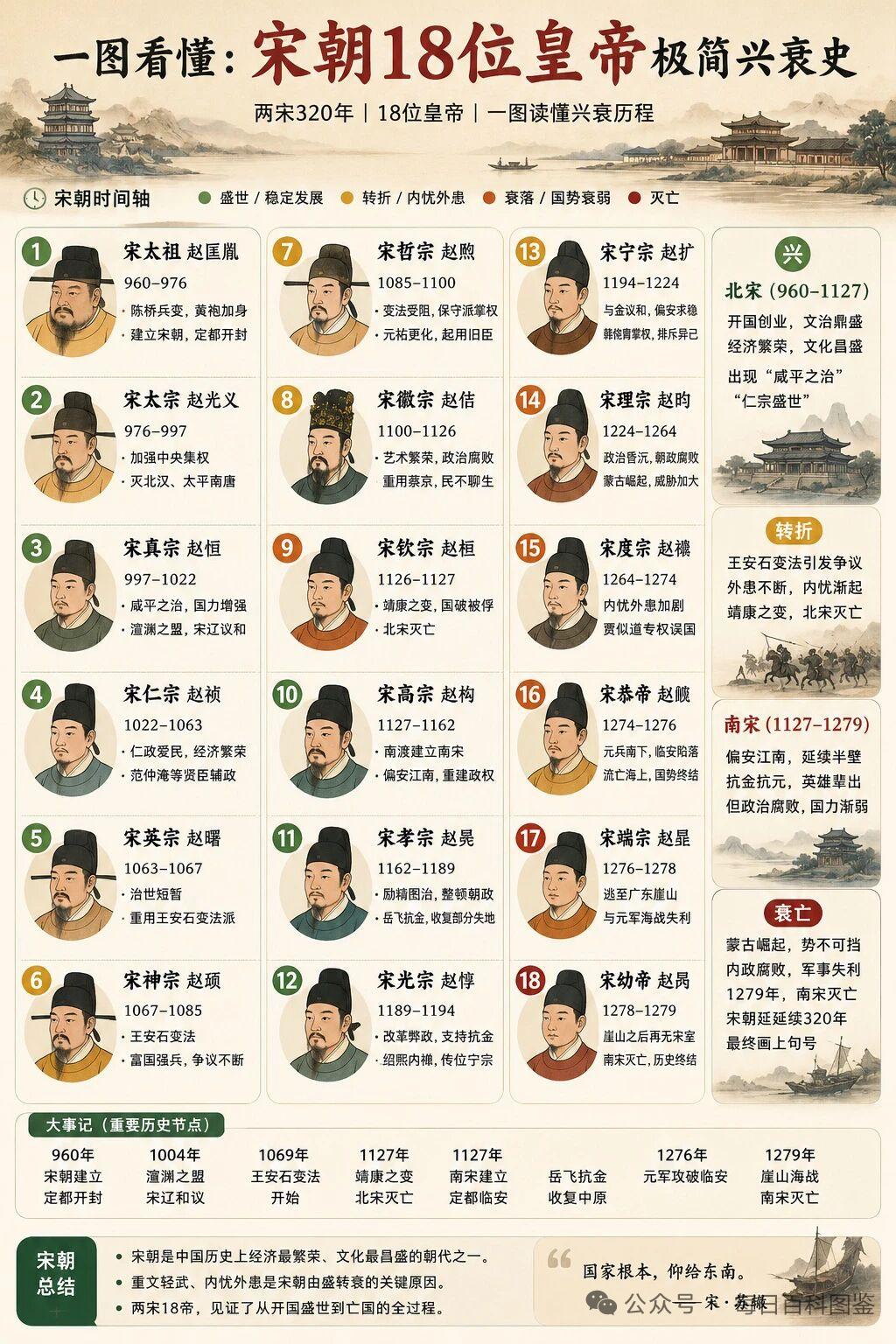 宋朝18位皇帝