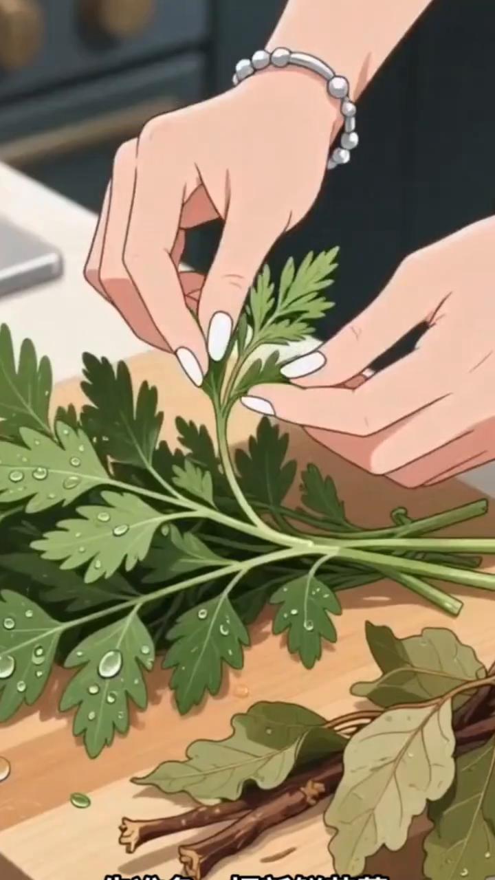 春天到了，想不想在家做点软糯香甜的青团？这就教你。
·先准备一把新鲜艾草，摘掉老