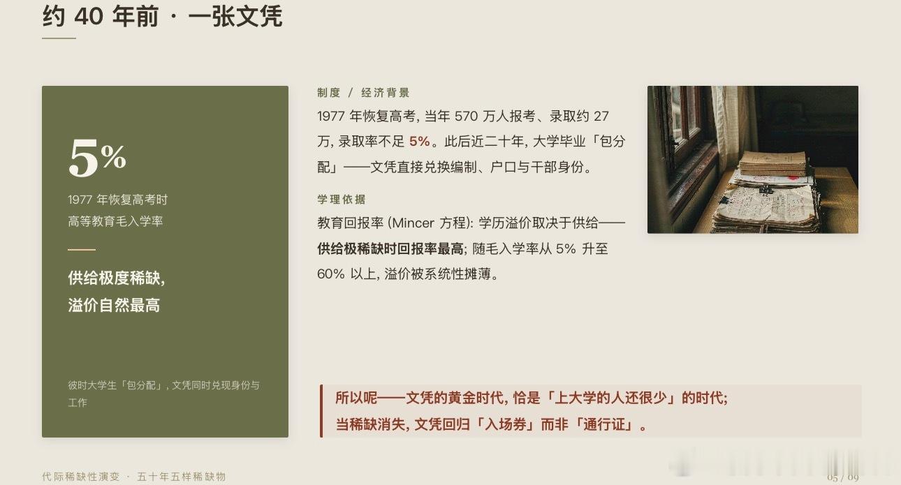 能跨越代际的不是某份手艺、文凭、商铺或岗位，而是持续识别稀缺。 ​​​