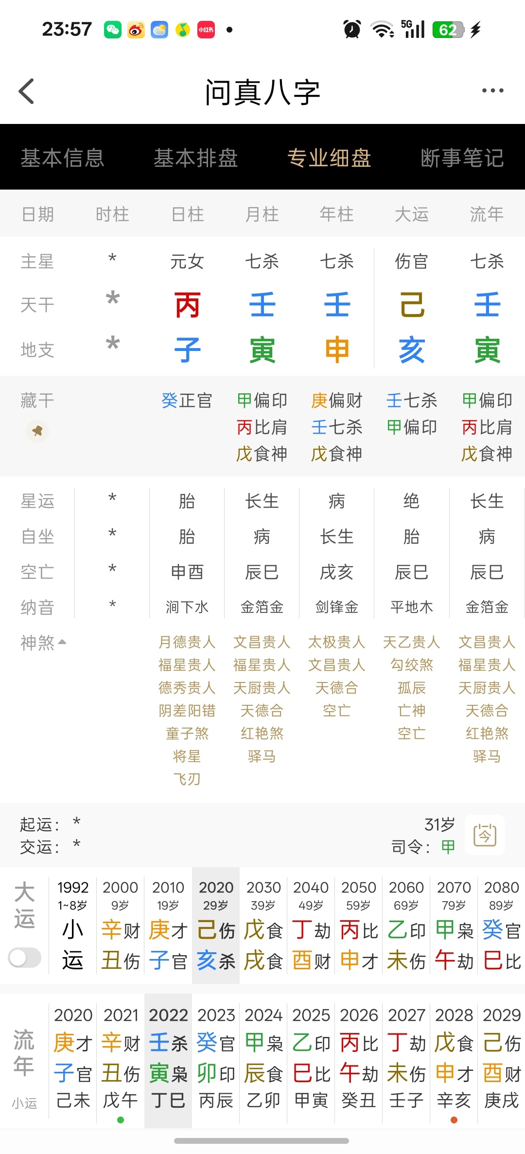 19920301  坤造 壬申 壬寅 丙子。丙子日，之前说过，丙子日是一个女命里