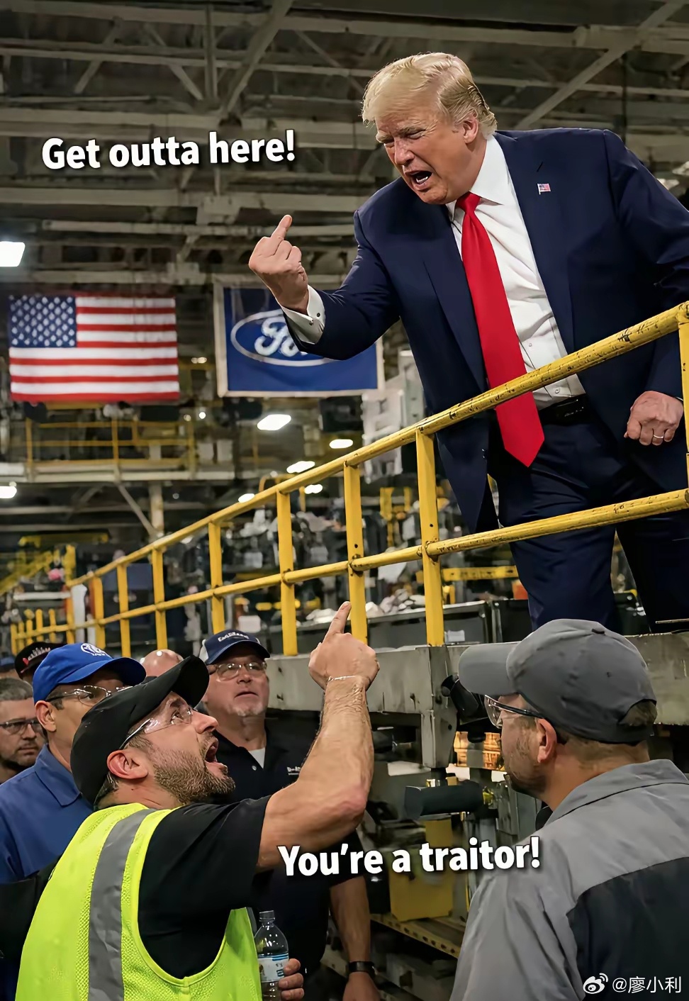 特朗普邀请记者喝放了5天的牛奶流氓能干的事，川普都能干！比如川普可以在公共场合跟