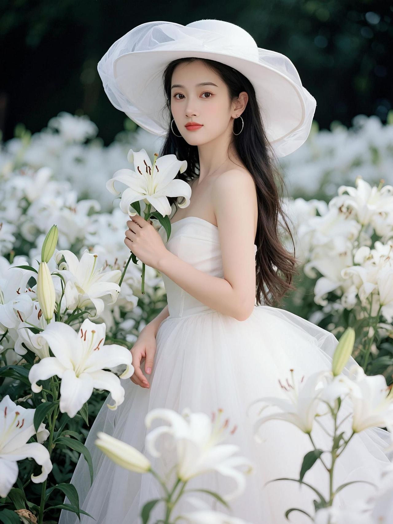 AI百合森系写真 抖音ai创作 抖音玩法合伙人计划。