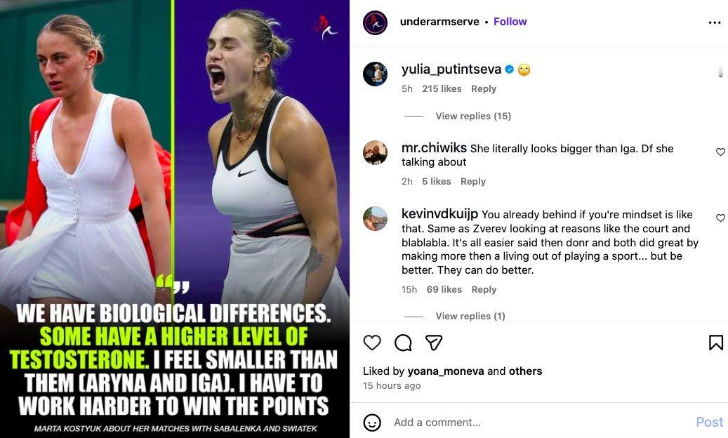 科斯丘克最近接受Tennis365 采访时，提到自己打不过斯维亚泰克和萨巴伦卡时