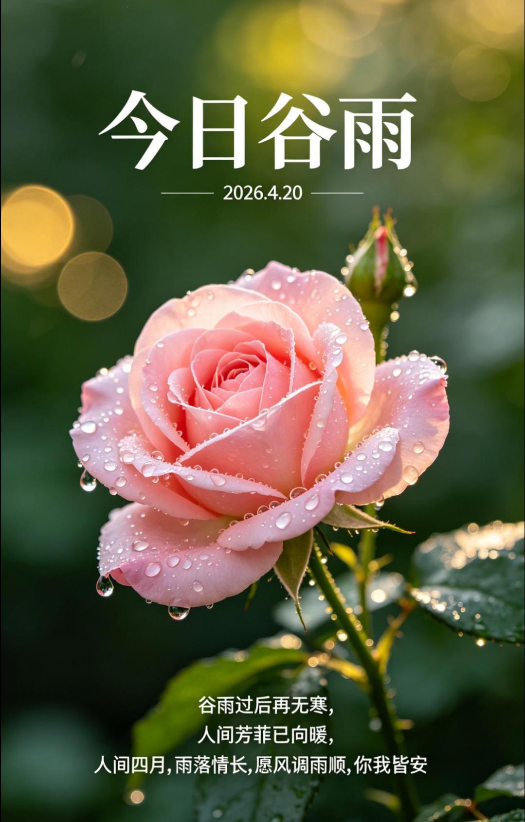 🌧️🌾谷雨时节雨纷纷，万物萌新沐春风。在这暮春最美的时节，愿你不负春光，也不