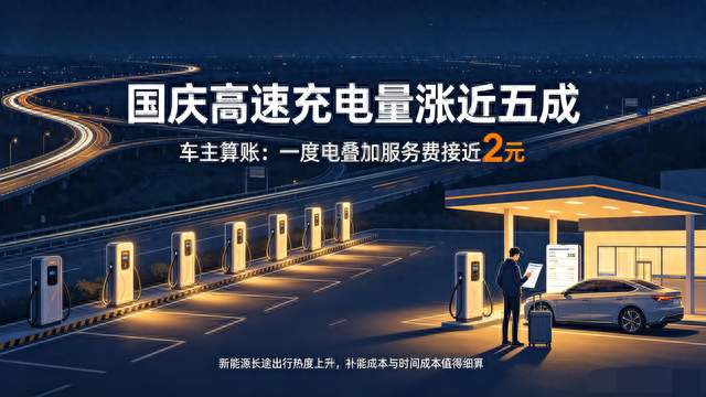 国庆高速充电量涨近五成，车主却在算账：一度电加上服务费快2元