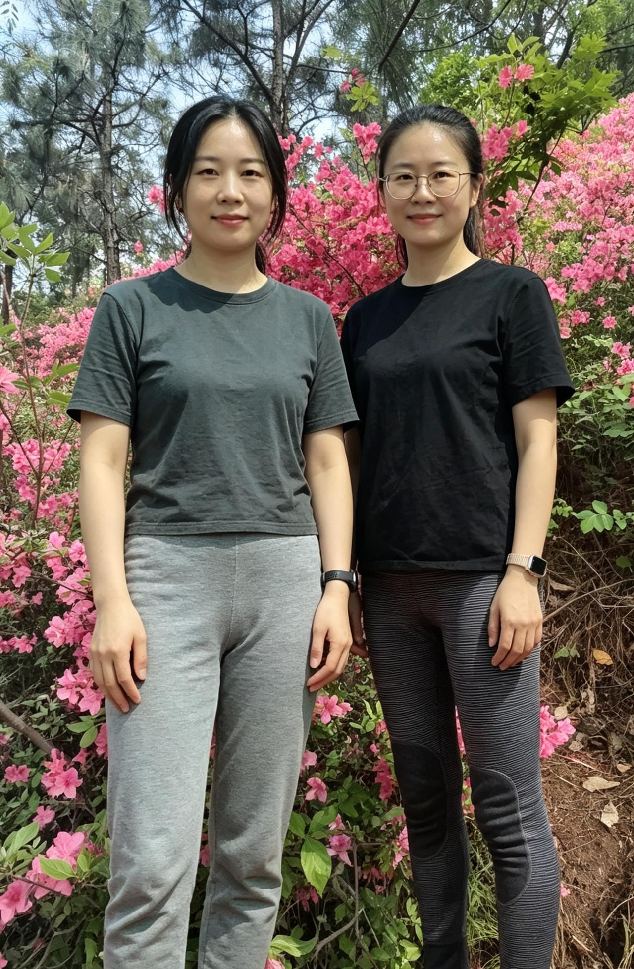 两张温柔的脸庞
被同一片春光收藏
杜鹃花在身后开得热烈
你们的并肩
让所有的喧嚣
