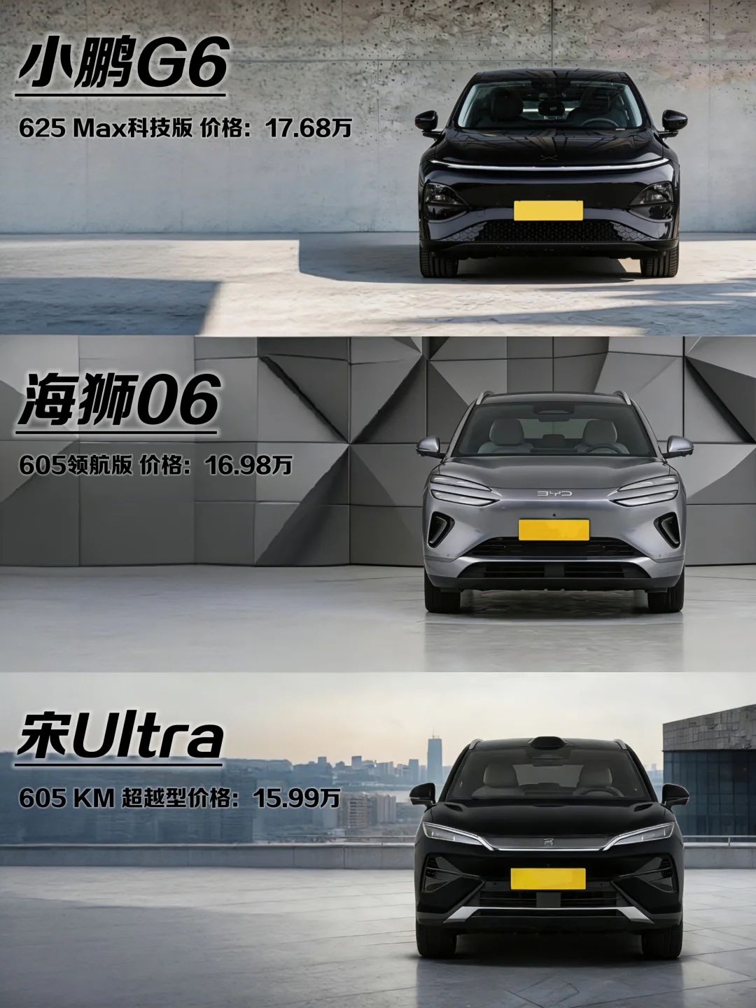 预算20万内，小鹏G6/海狮06/宋Ultra怎么选