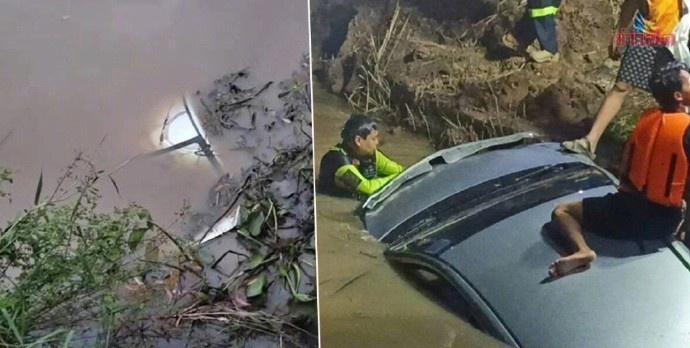 关注我们获取最新进展！ 泰国水道惊魂 失踪案件 救援行动泰国钓鱼佬发现水中有车捞