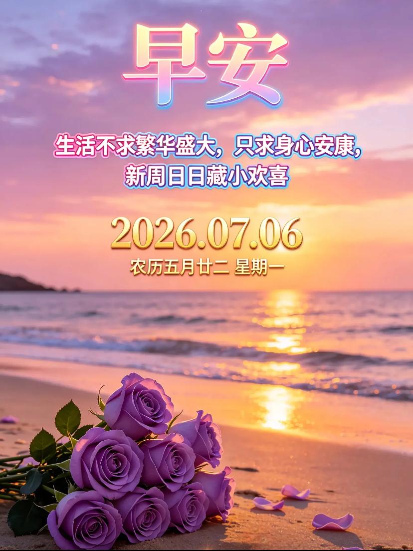 🌺2026./7.6.暑气初升.新周启程🌺

🌈☀️迎小暑晨光铺满世间，崭