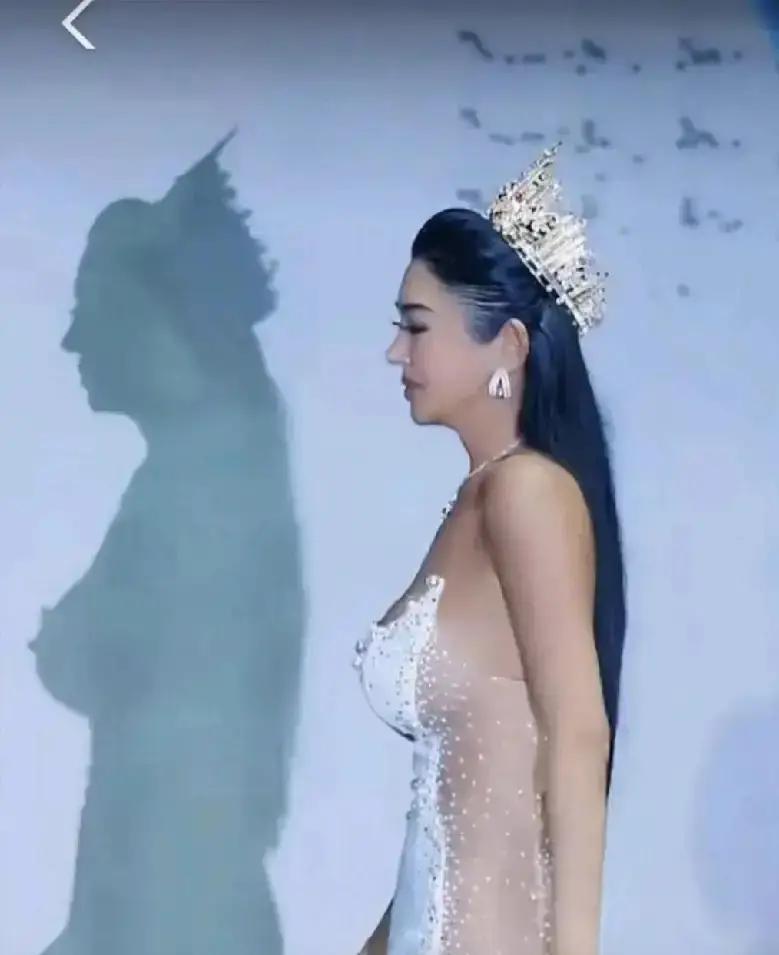 红毯走光3厘米，热搜爆了 刘雪冰那件白纱裙，胸口薄纱开到肋骨，全网都在数她露了几