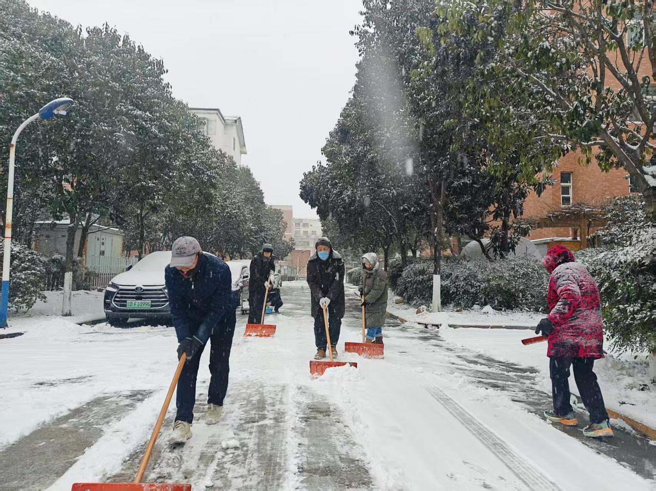 为物业人员点赞！

今天下雪了，外边特别冷，最低温度零下7度，比前几天下降了10