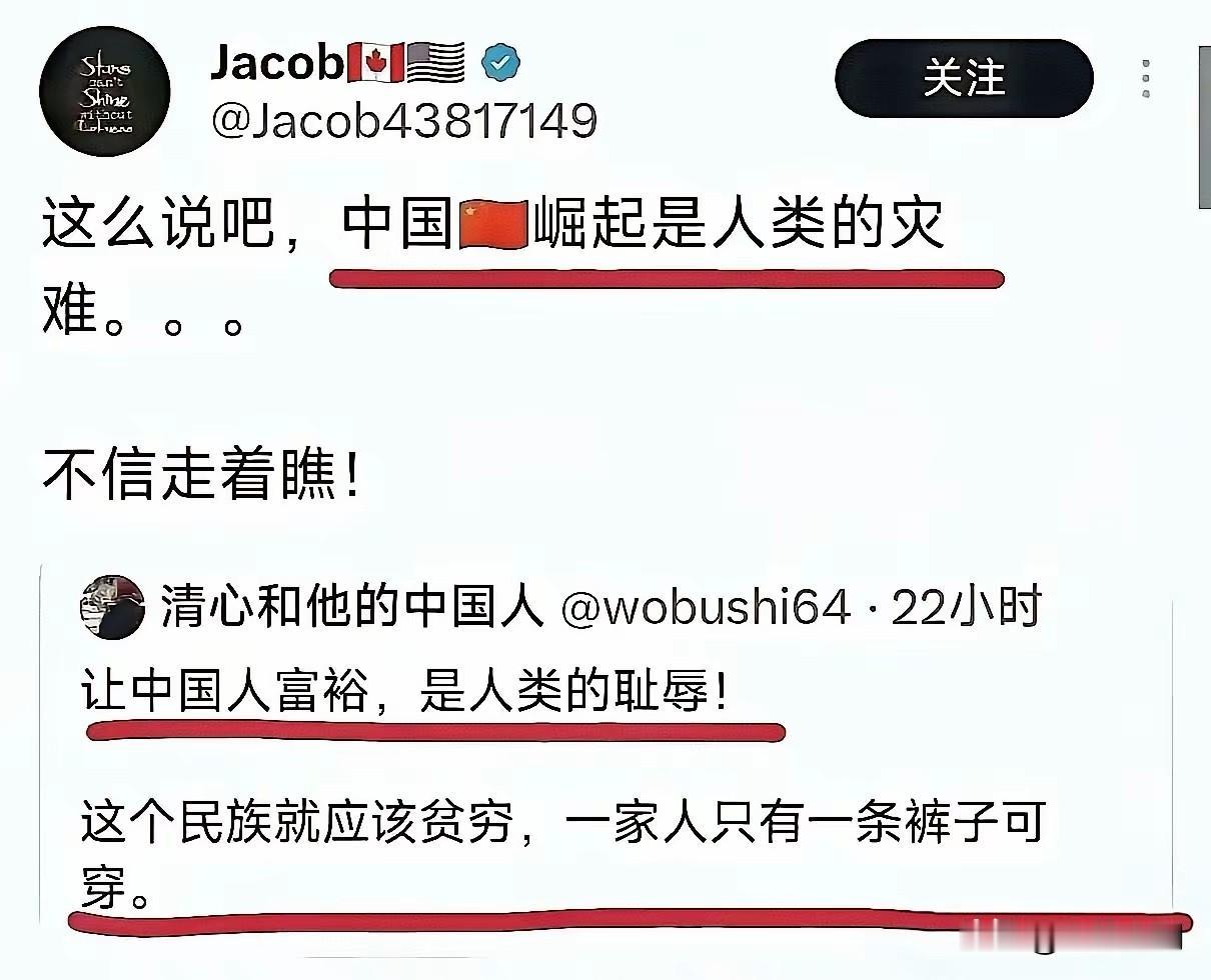 看看这些内外部的这些人对我们发展起来的敌视程度，真的到了令人发指的地步了，但是它