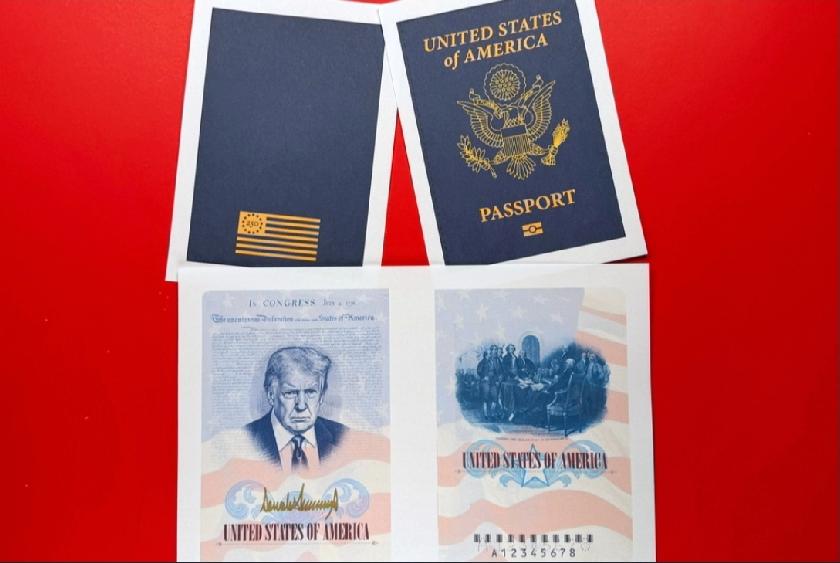 美国国务院28日宣布，为纪念建国250周年，将发行一批限量版护照，内页印有现任总