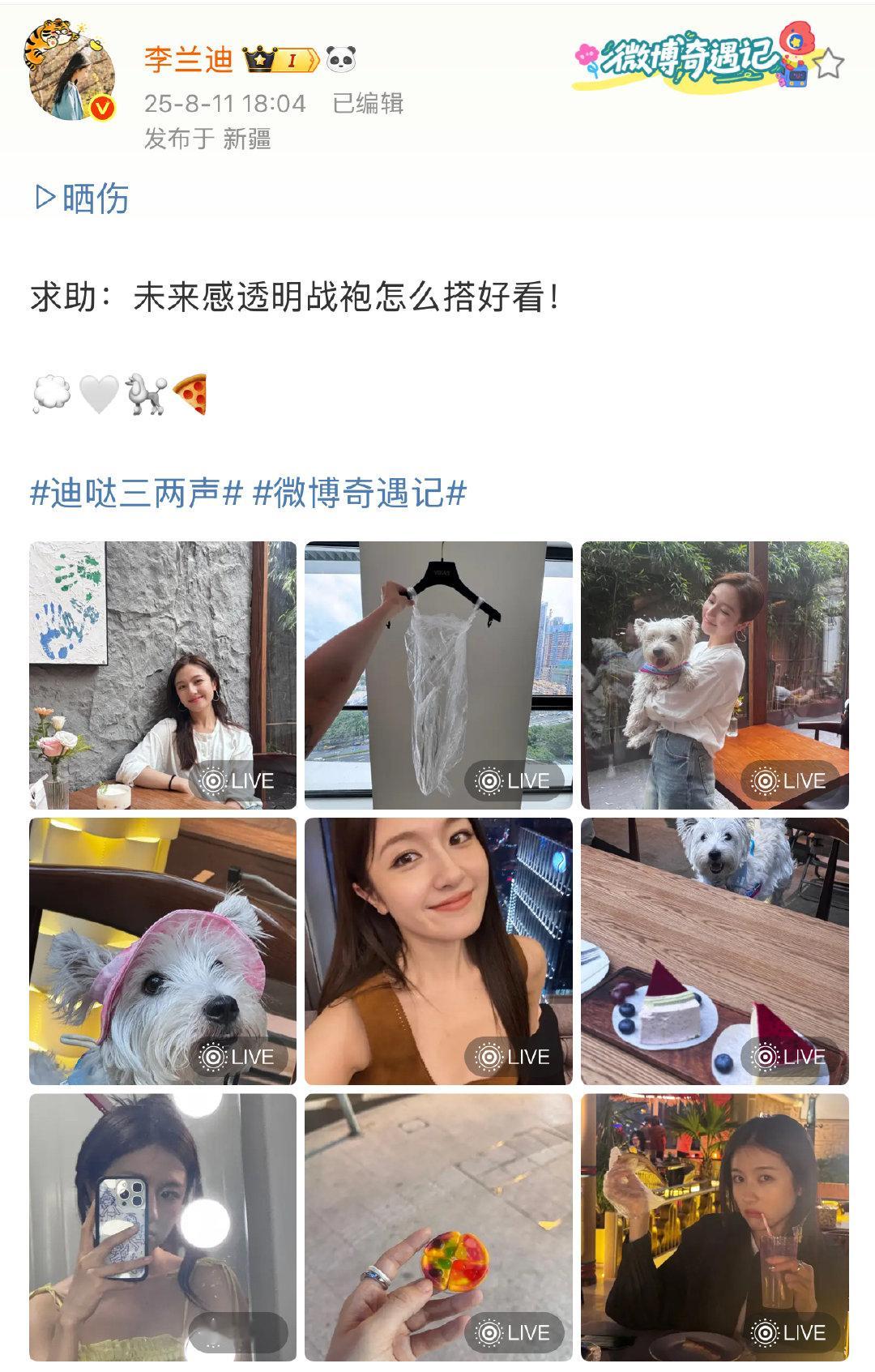 李兰迪的战袍含塑料量百分百李兰迪用梳子簪发 谁来懂一下的未来感透明战袍[doge