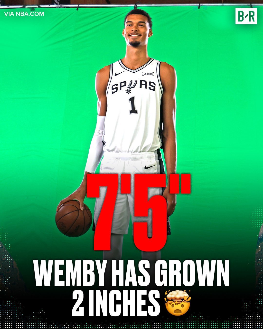 NBA官方将文班亚马身高更新到2米26nba ​​​