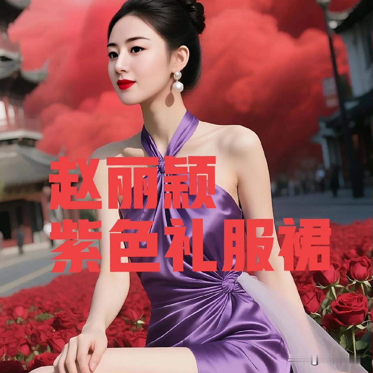 赵丽颖紫色礼服裙气质优雅性感妩媚赵丽颖 赵丽颖写真照 赵丽颖高定 气质明星赵丽颖
